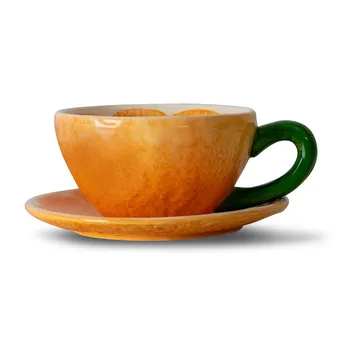 Chávena com pires Mandarie 25 cl - Laranja - Byon