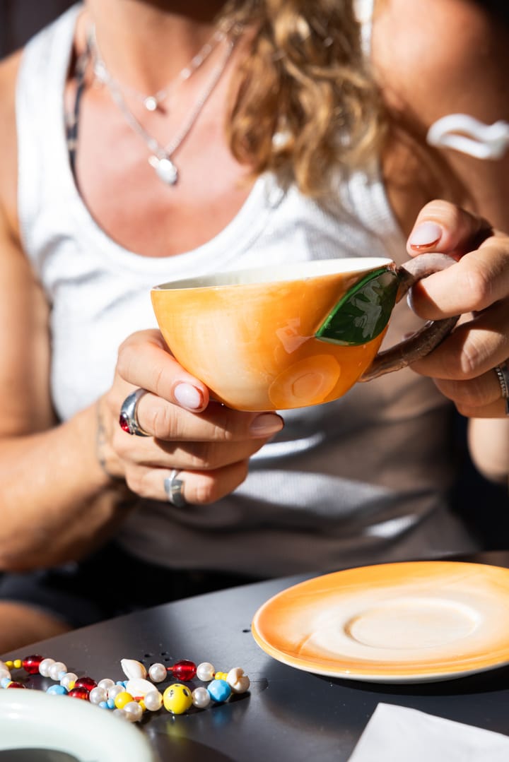 Chávena com pires Peach, Laranja Byon