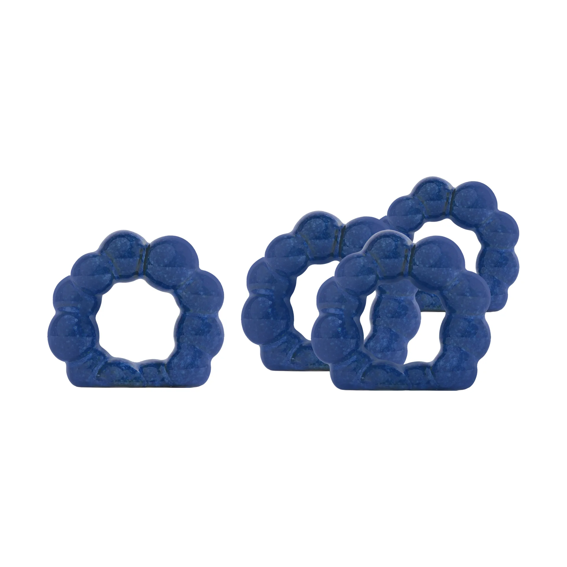 Conjunto de 4 argolas para guardanapos Porto, Azul Byon