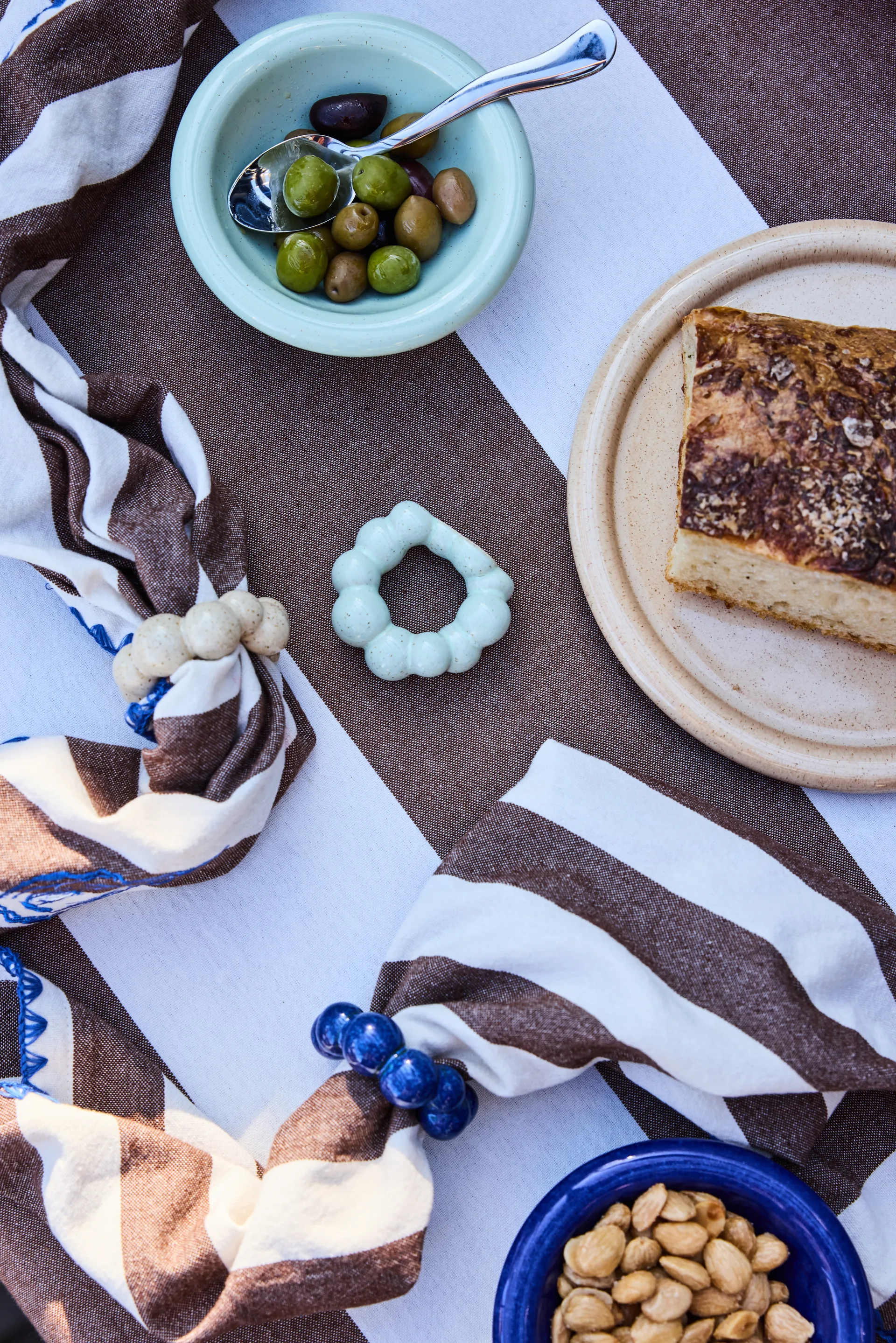 Conjunto de 4 argolas para guardanapos Porto, Azul Byon