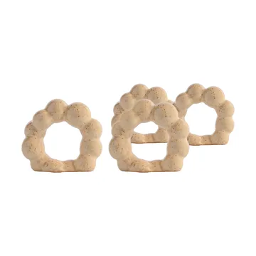 Conjunto de 4 argolas para guardanapos Porto - Beige - Byon