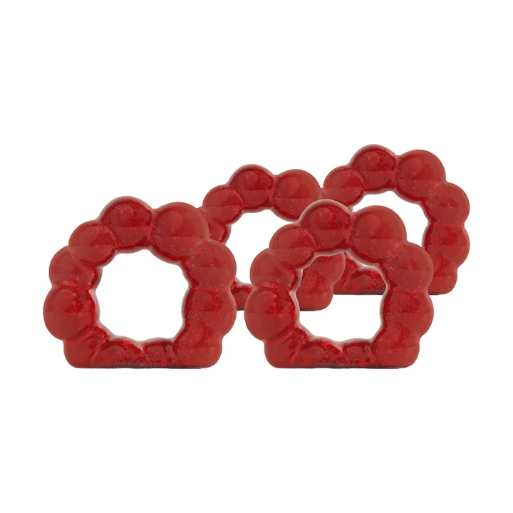 Conjunto de 4 argolas para guardanapos Porto - Vermelho - Byon