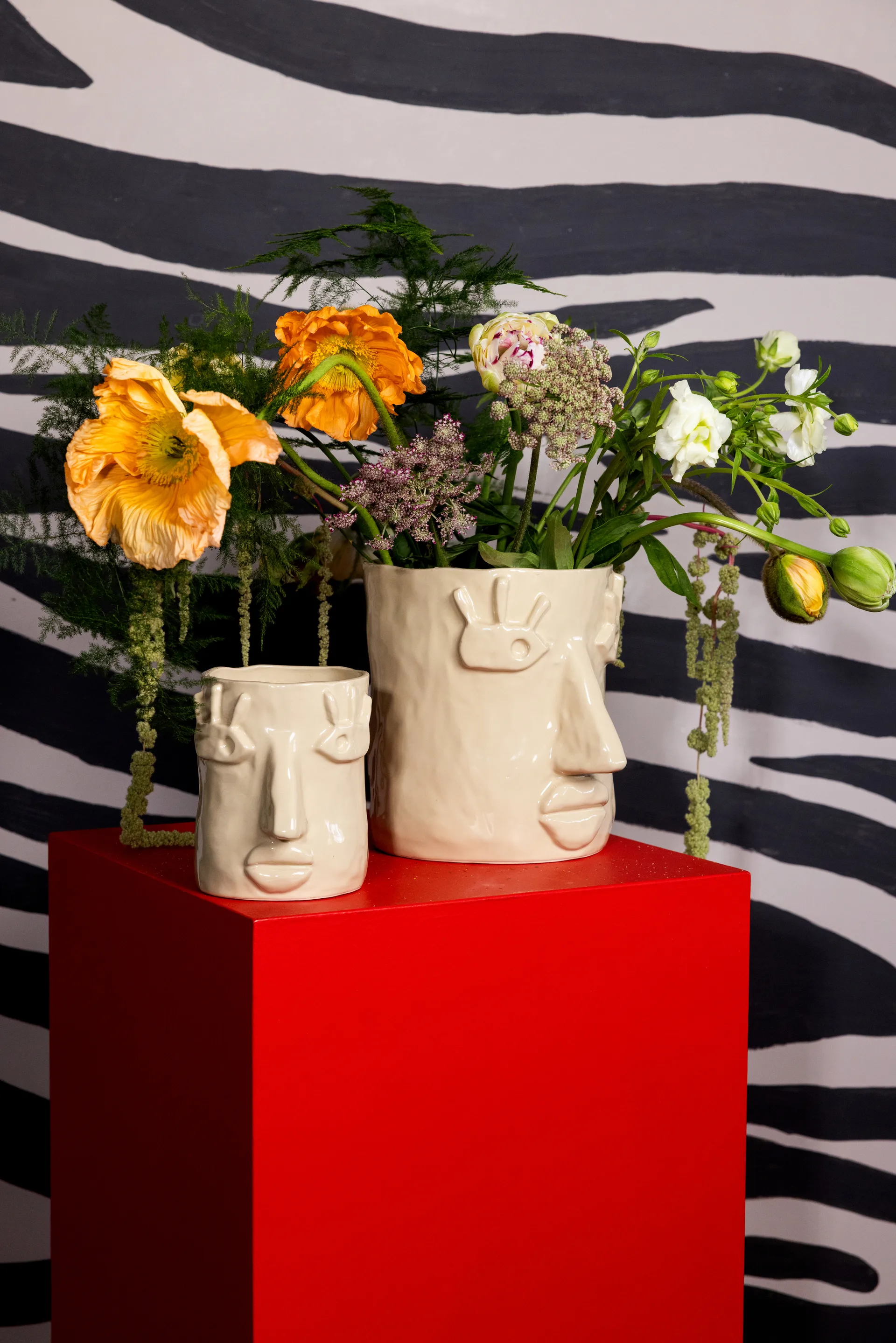 Facy vaso L 24x19x22 cm, Bege Byon