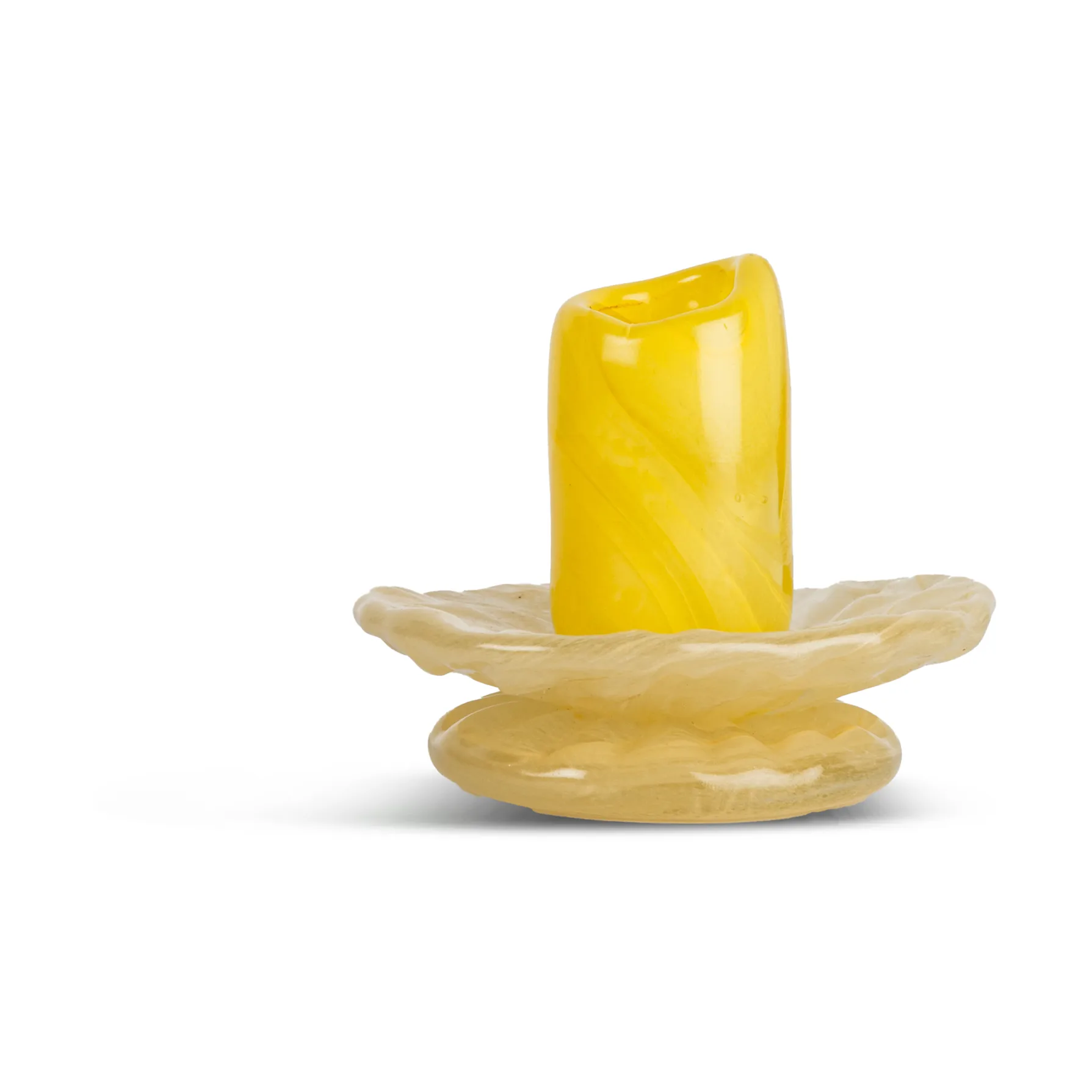 Lara castiçal XS 9 cm, Amarelo-bege claro Byon