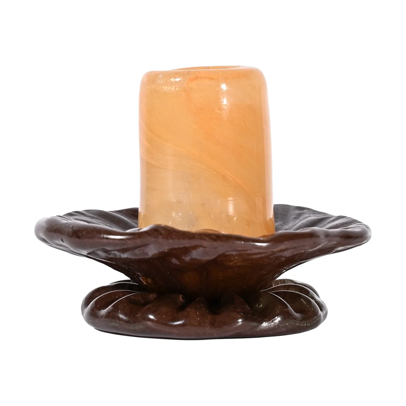 Lara castiçal XS 9 cm, Laranja-castanho Byon