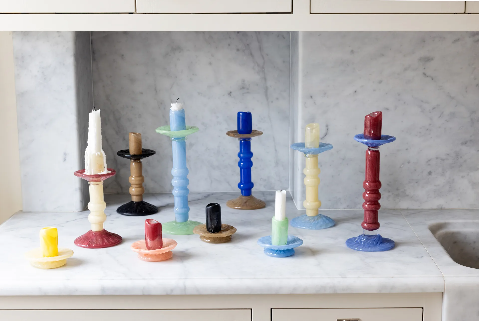 Lara castiçal XS 9 cm, Preto-bege Byon