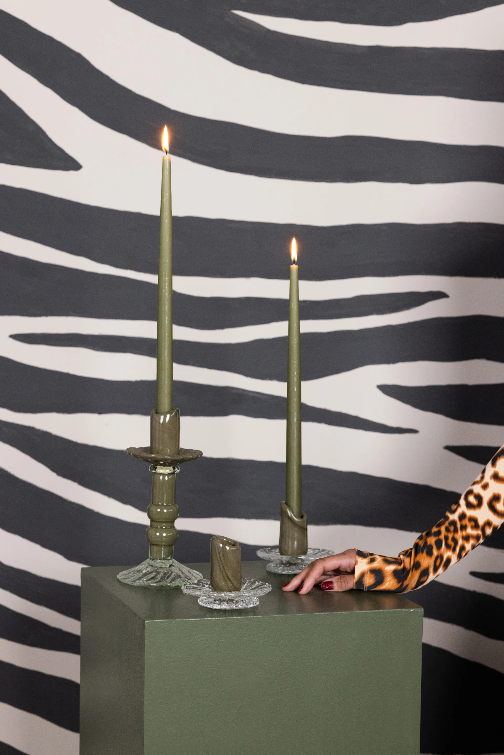 Lara castiçal XS 9 cm, Verde-claro Byon