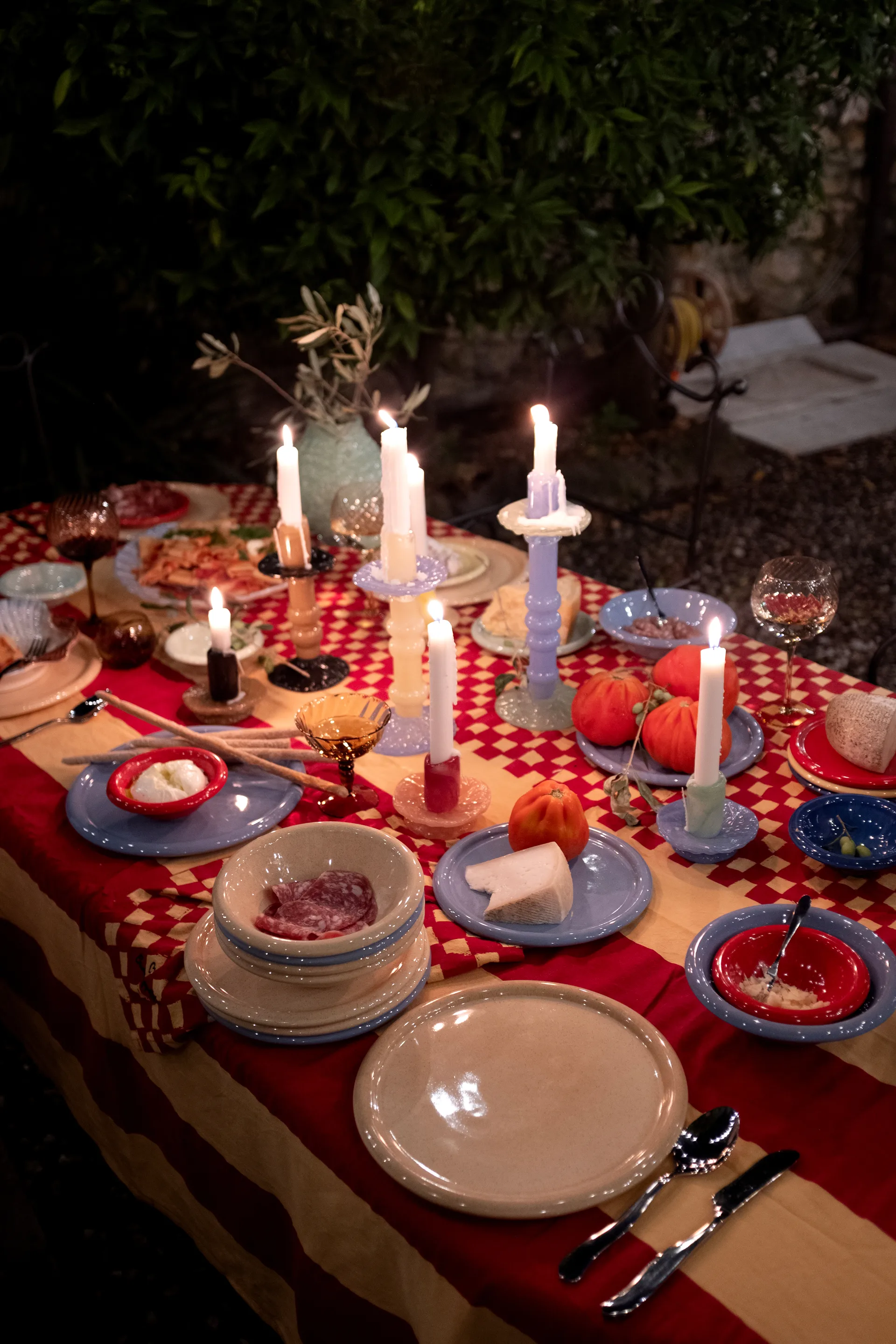 Lara castiçal XS 9 cm, Verde menta-ljusblå Byon