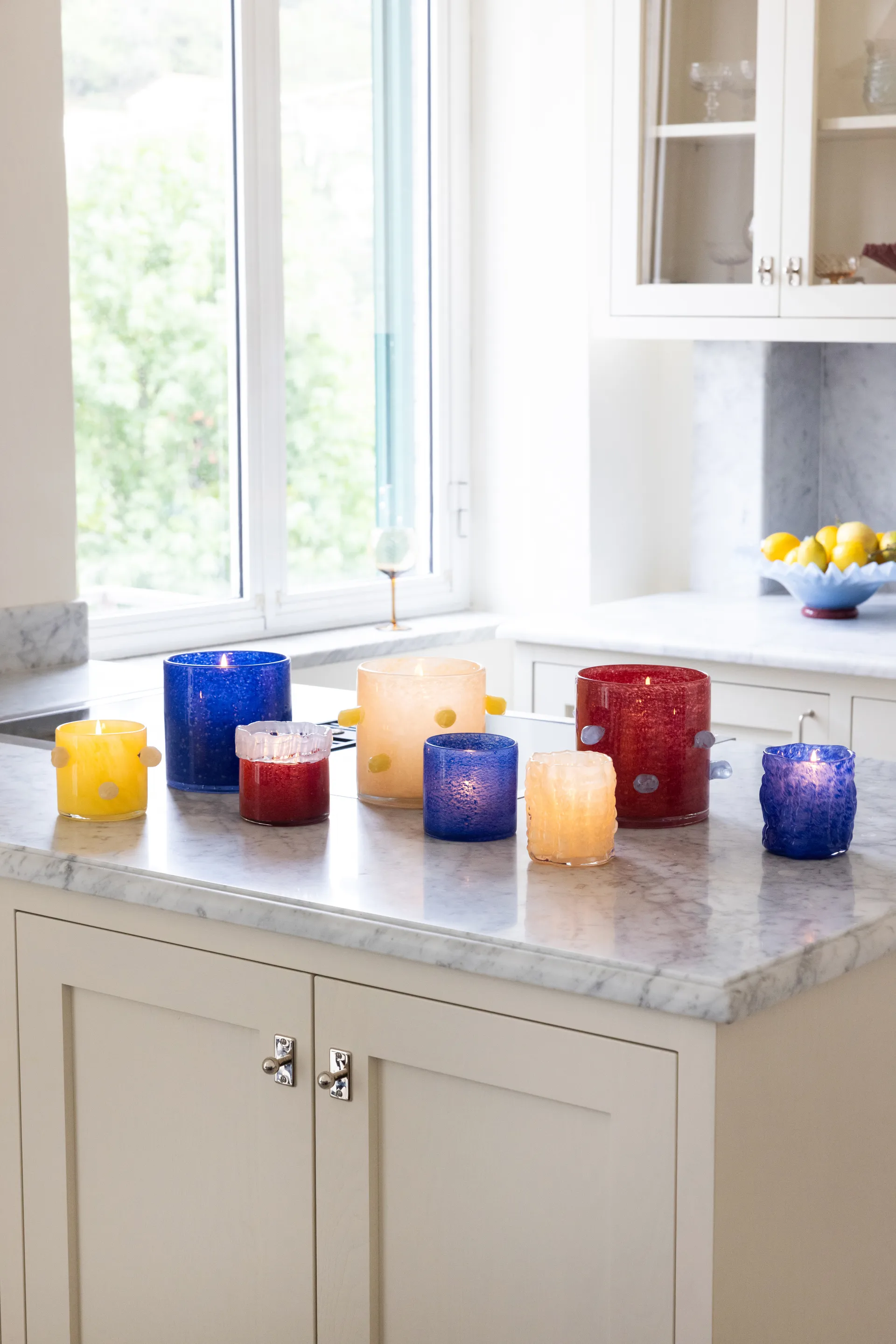 Laranne laterna para vela Ø10 cm, Azul Byon