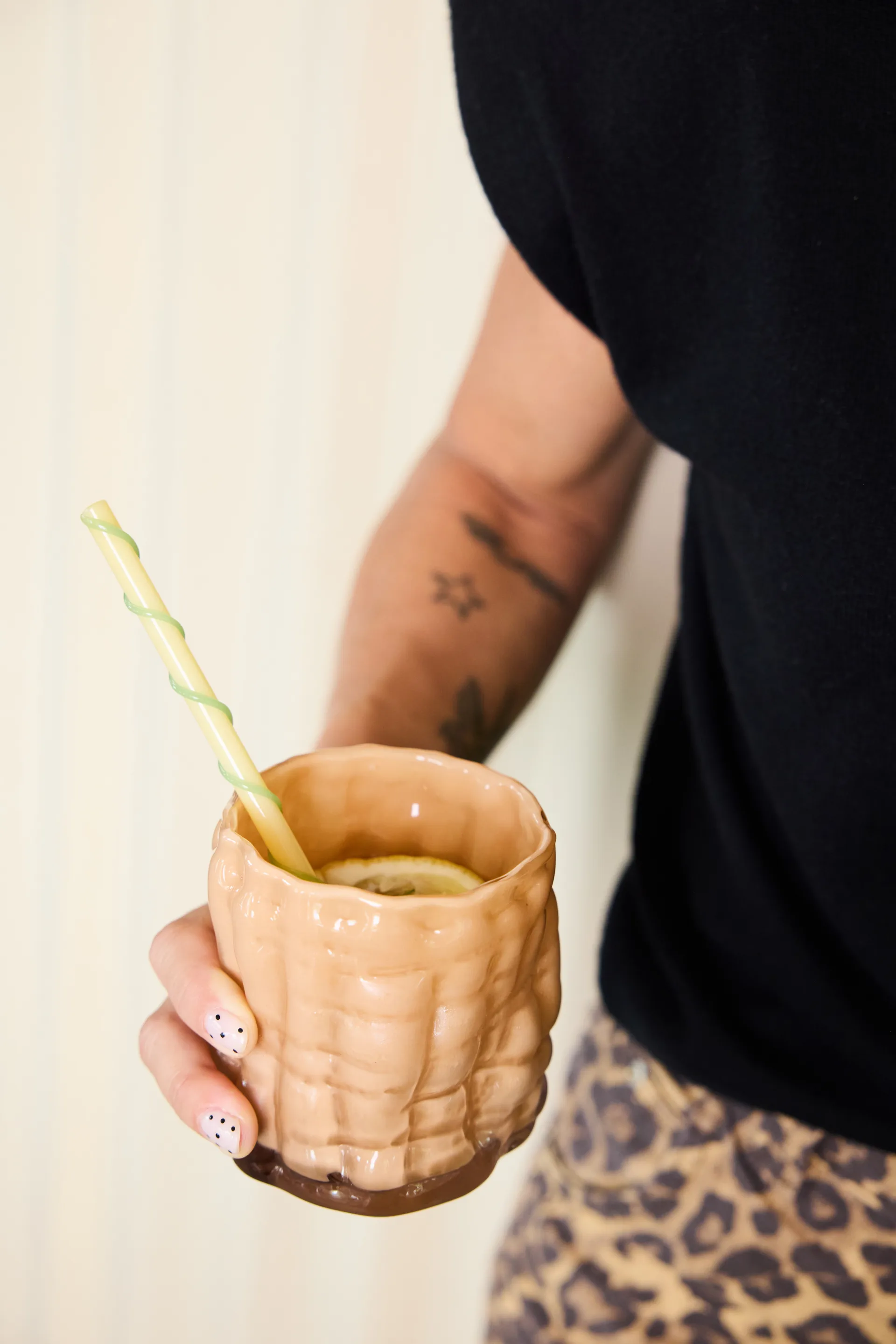 Laranne laterna para vela Ø10 cm, Pêssego Byon