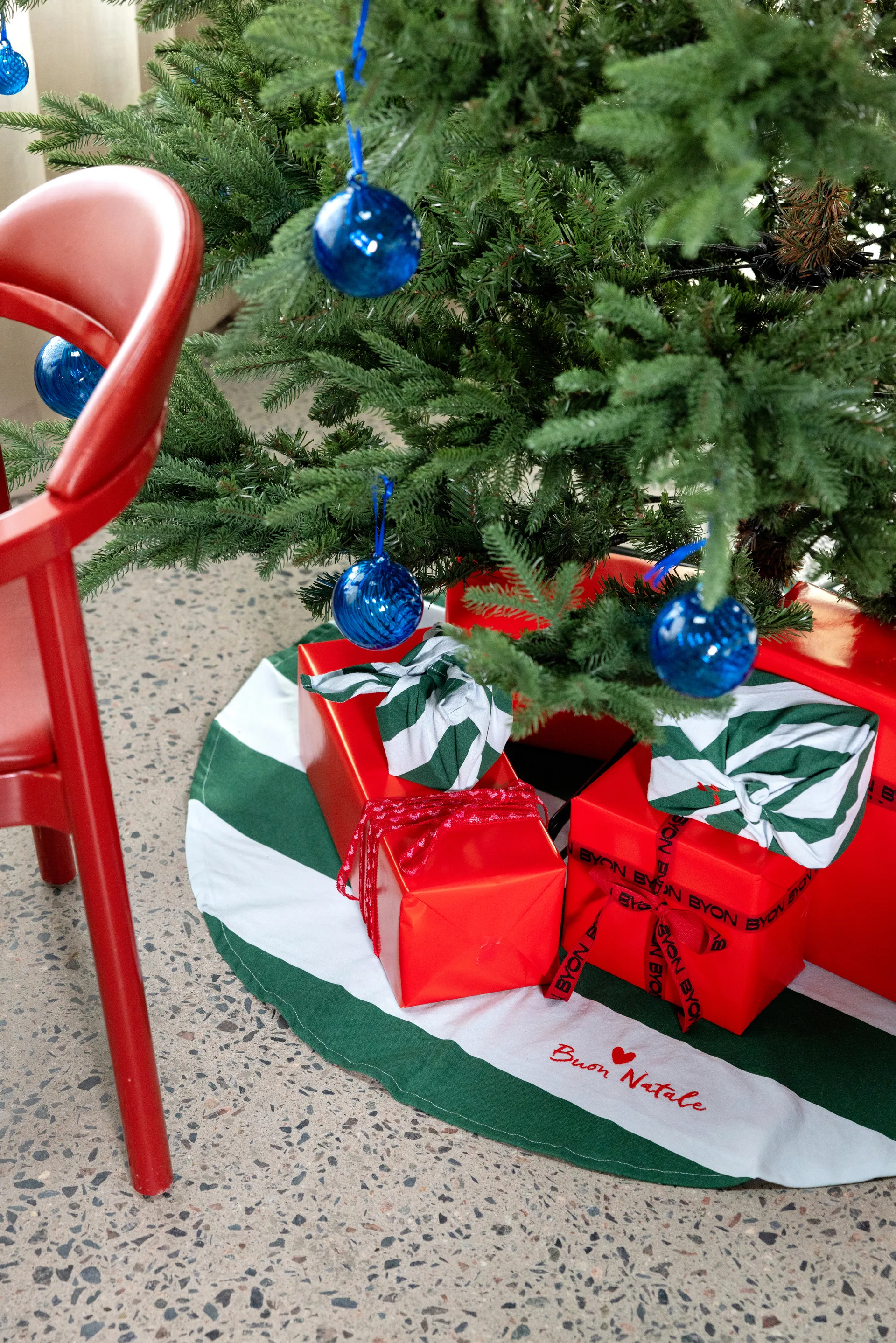 Love tapete de árvore de Natal Ø100 cm, Verde-azul claro Byon