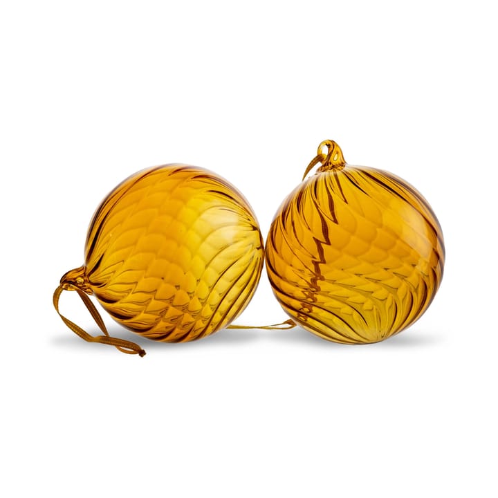Opacity bola de Natal M Ø8 cm 2 unidades - Amarelo - Byon