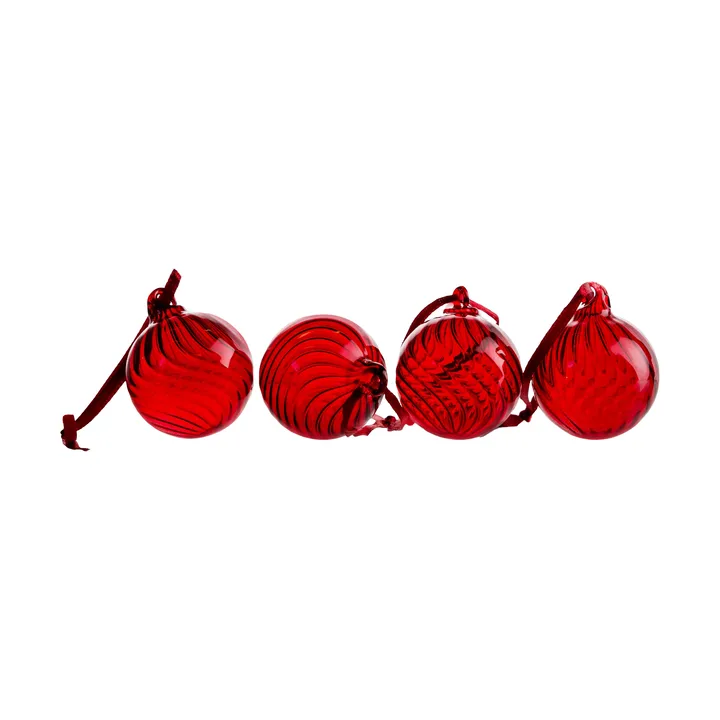 Opacity bola de Natal XS Ø4 cm 4 unidades - Vermelho - Byon