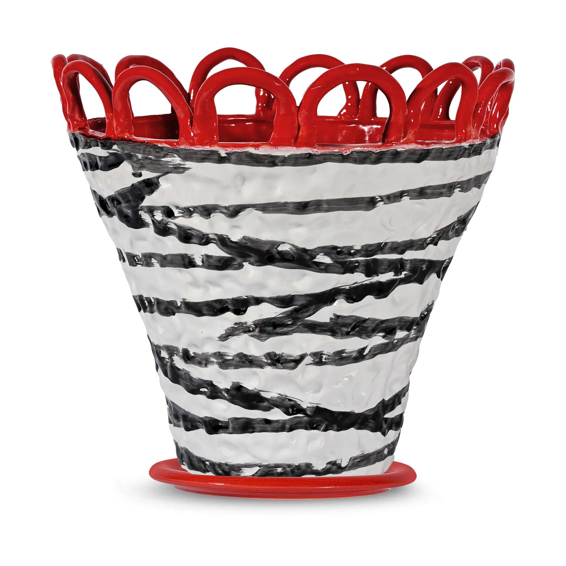 Patty vaso L Ø30 cm, Zebra-vermelho Byon