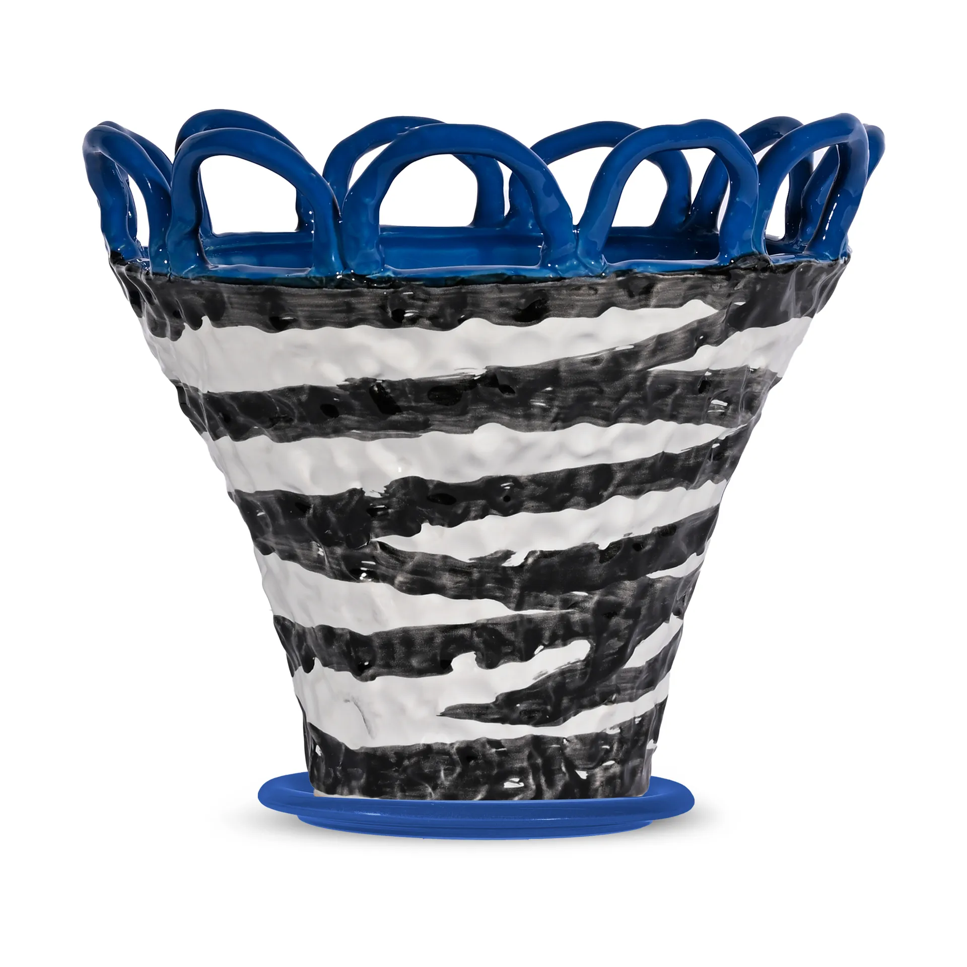 Patty vaso S Ø25 cm, Zebra-azul Byon