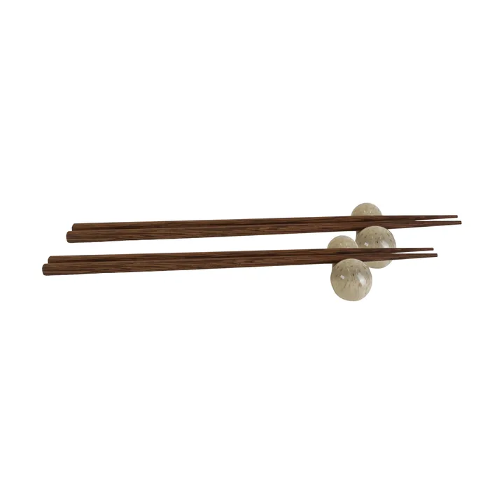 Pauzinhos Porto com suporte, conjunto de 2 peças - Beige - Byon