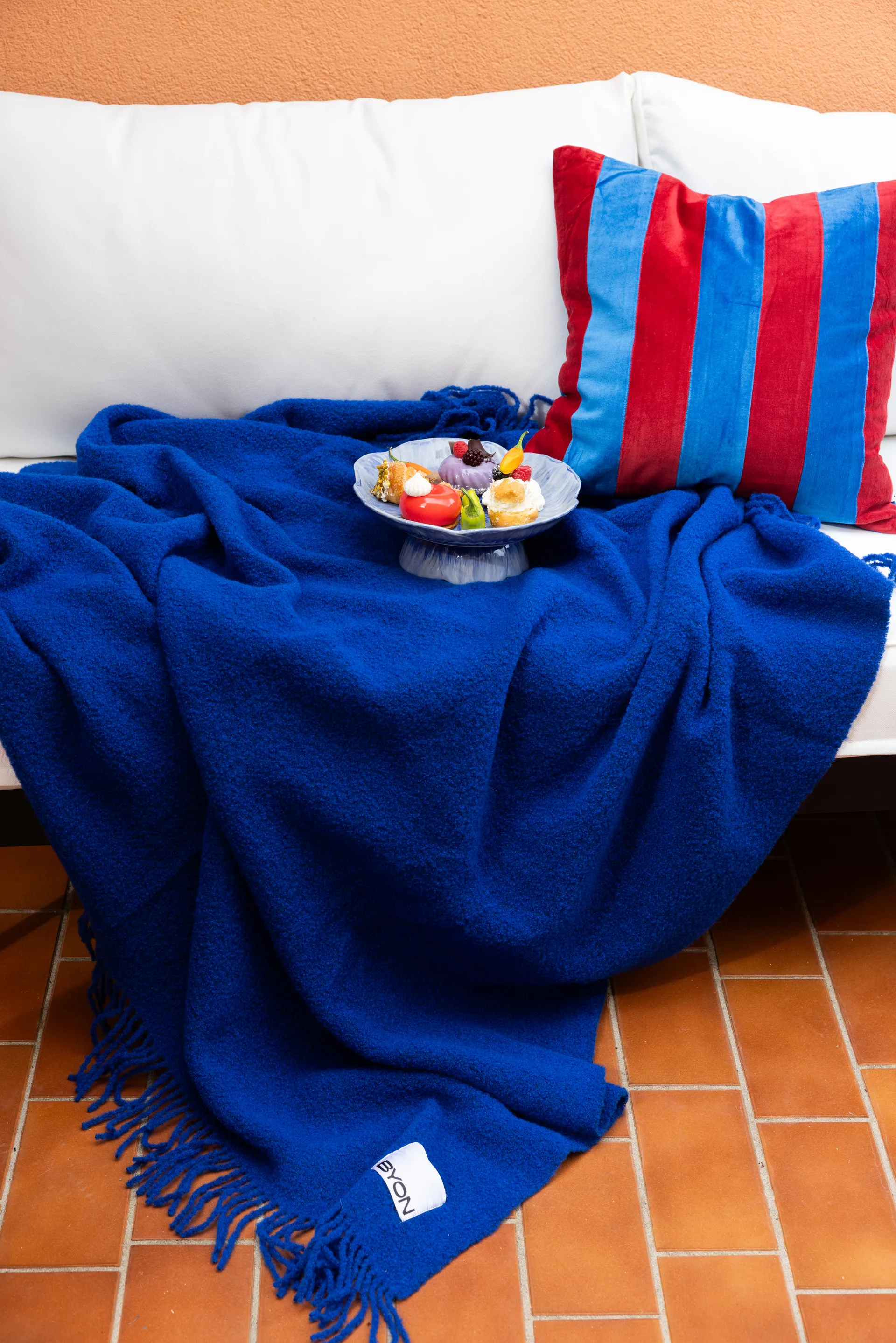 Poppy prato para bolo Ø26 cm, Azul Byon