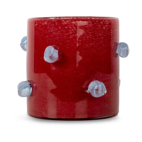 Porta-vela Arlo M Ø15 cm, Vermelho vinho-azul claro Byon