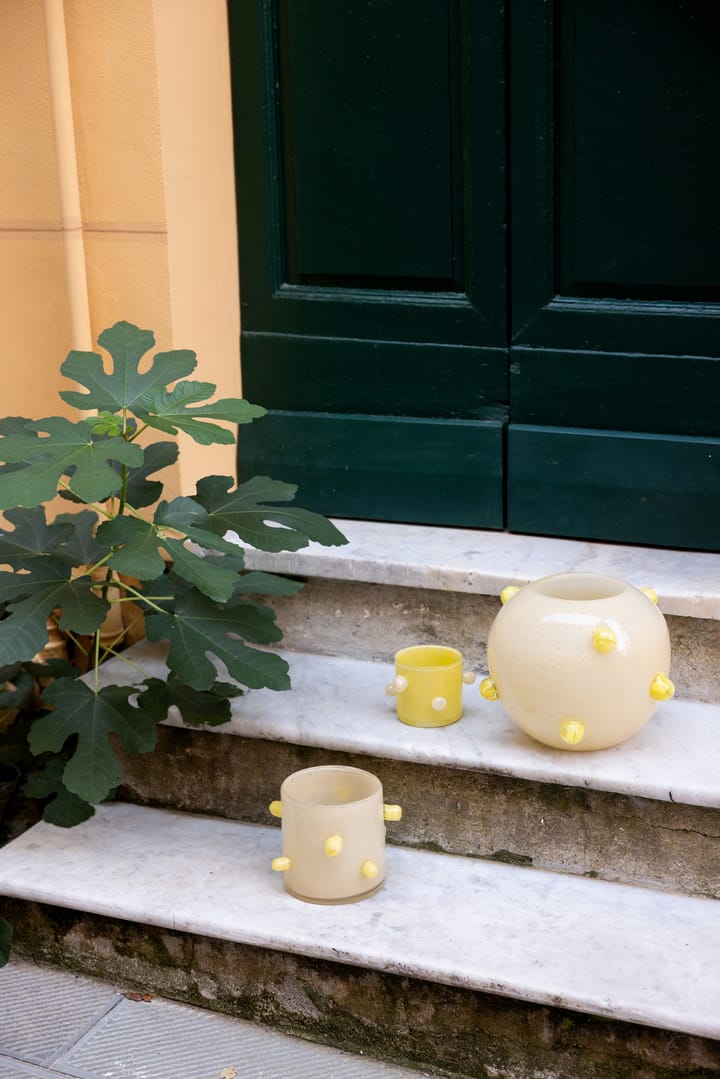 Porta-vela Arlo XS Ø10 cm, Amarelo-bege Byon
