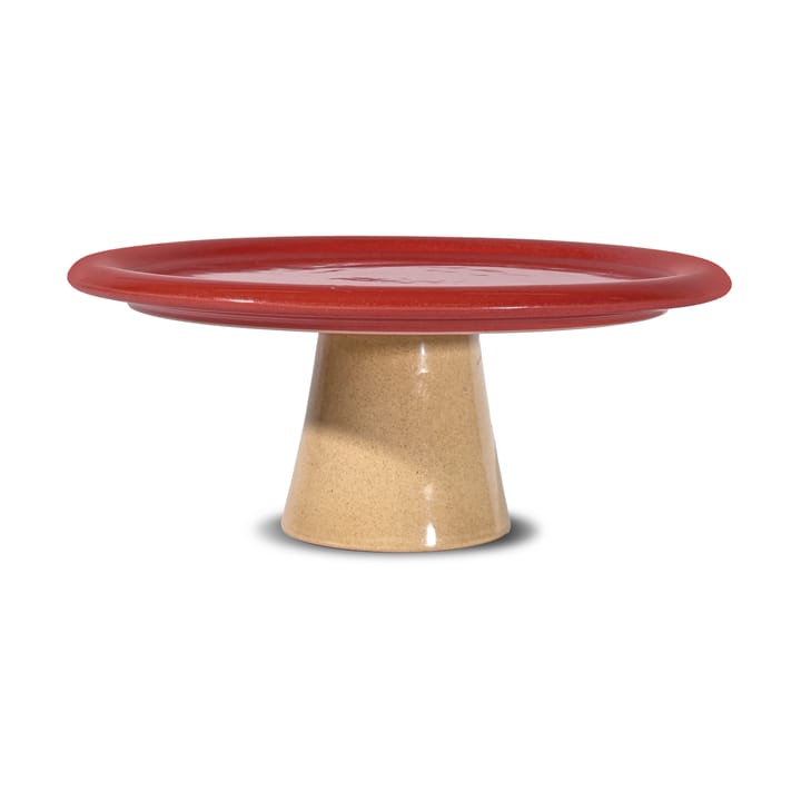 Porto prato de bolos Ø26x11 cm - Vermelho-bege - Byon