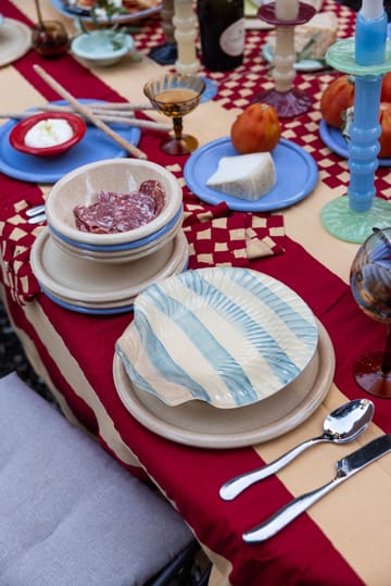 Prato Armona stripe 23,5x23,5 cm - Azul claro-branco - Byon