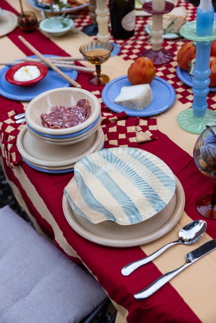 Prato Armona stripe 23,5x23,5 cm, Azul claro-branco Byon