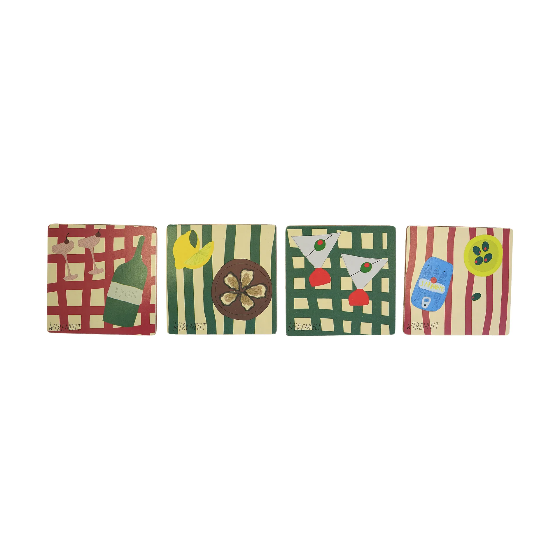 Sera bases para copos, 4 peças, Mix, 9x9 cm Byon