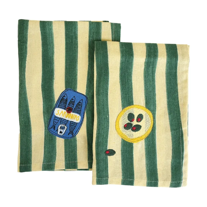 Sera guardanapo, conjunto de 2 - Verde, 45x45 cm - Byon