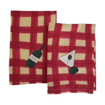 Sera guardanapo, conjunto de 2 - Vermelho, 45x45 cm - Byon