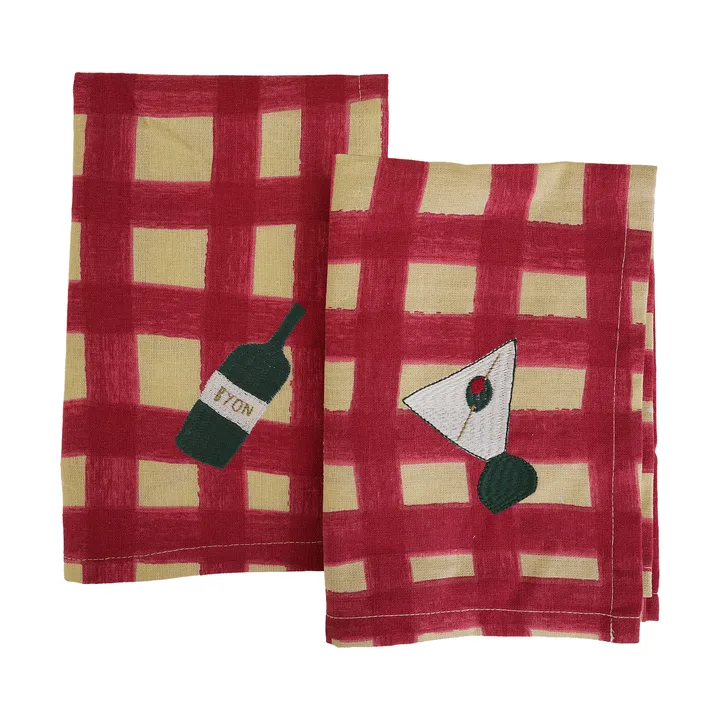 Sera guardanapo, conjunto de 2 - Vermelho, 45x45 cm - Byon