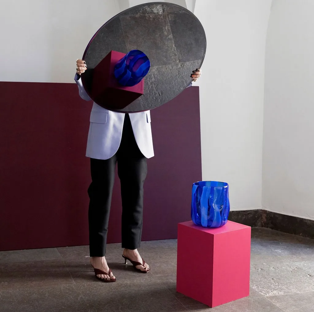 Triton vaso 24 cm, azul Byon