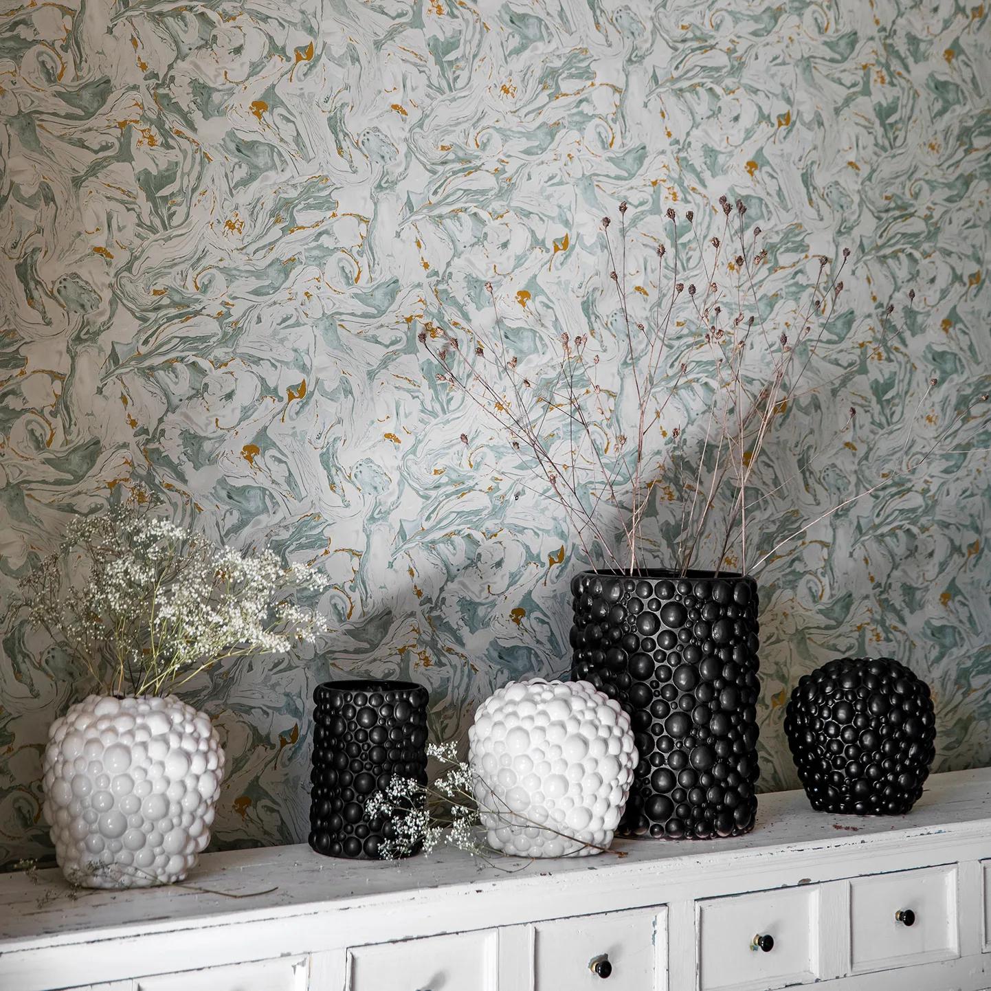 Vaso Celeste 26 cm, branco Byon