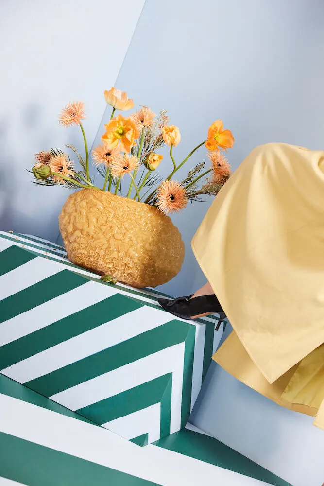 Vaso Corallo L 15x45 cm, Amarelo Byon