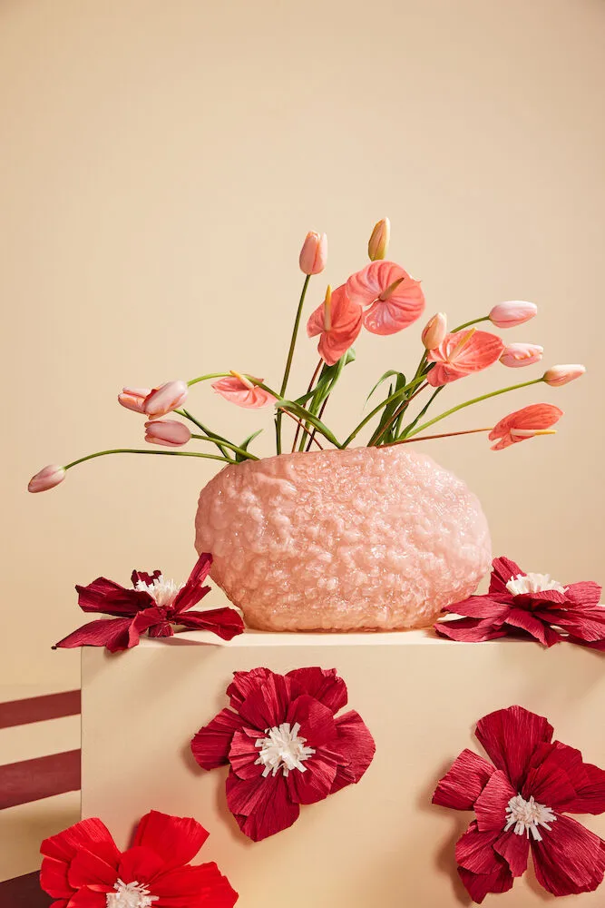 Vaso Corallo L 15x45 cm, Rosa Byon