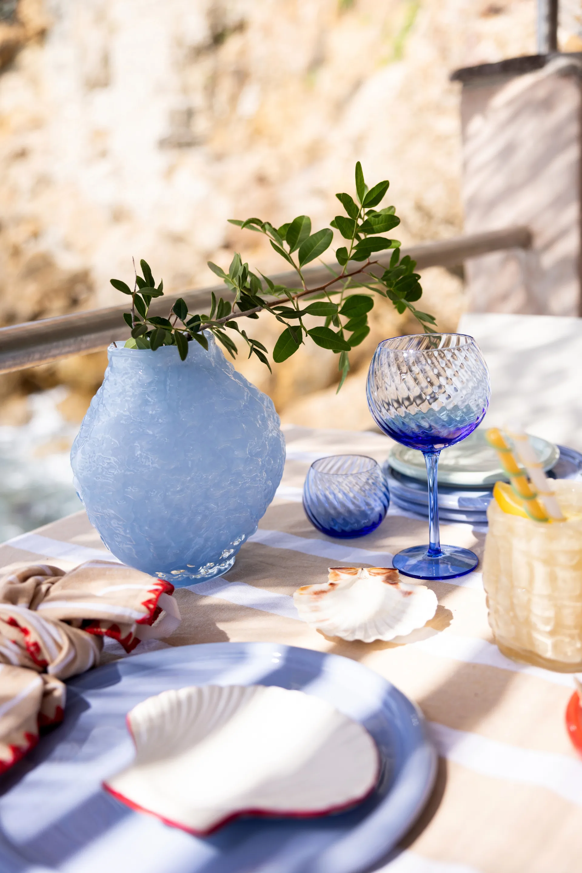 Vaso Corallo S 19x17x20,5 cm, Azul claro Byon