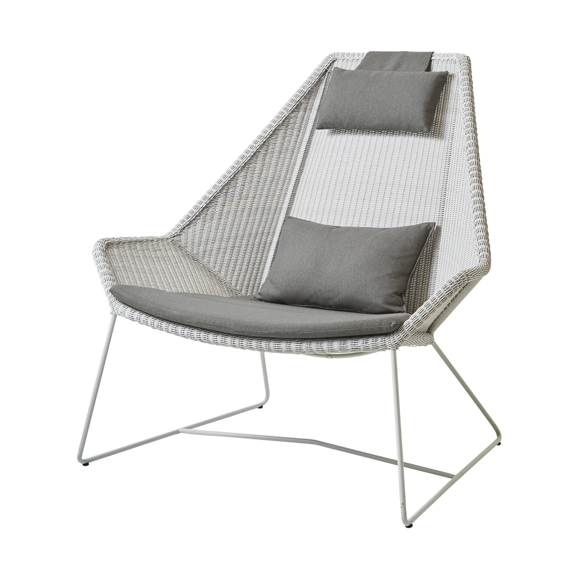 Almofadas Breeze poltrona lounge, encosto alto, Cane-line Natté taupe Cane-line