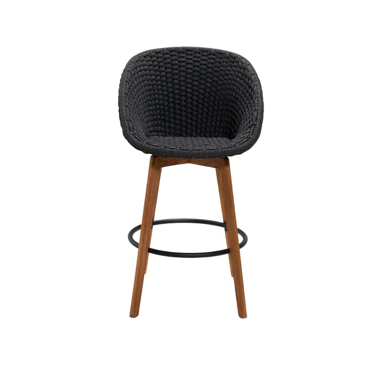 Banco de bar Pavão, dark grey, pés de teca Cane-line
