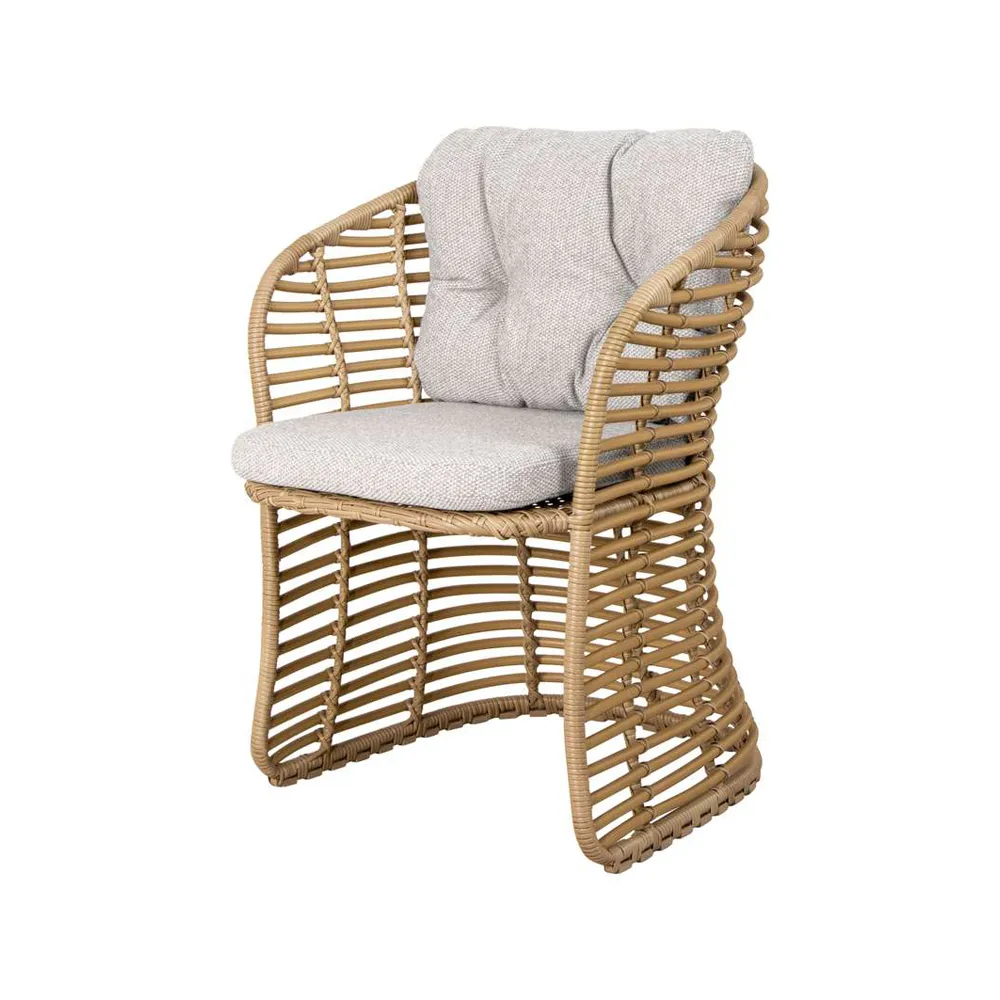 Cadeira Basket com almofada, Cane-Line wove light grey Cane-line