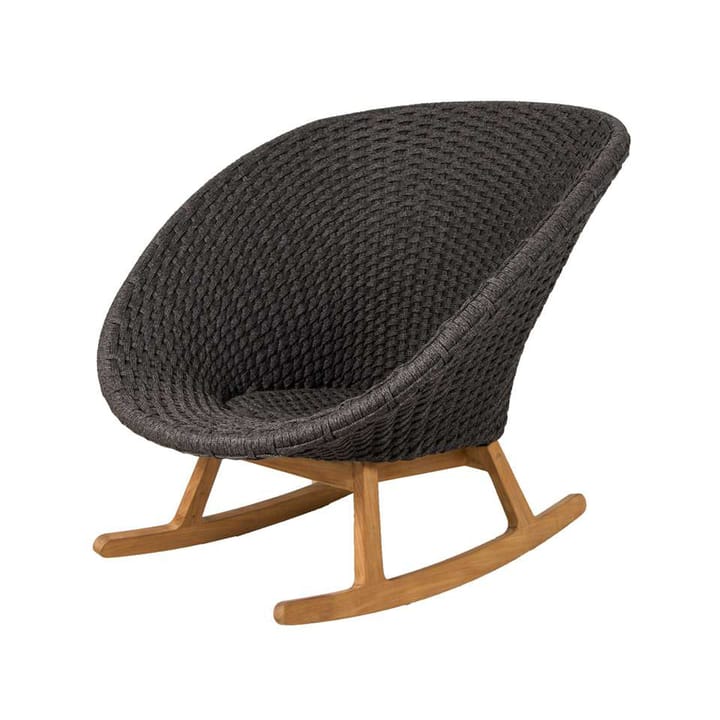 Cadeira de balanço Peacock - Dark grey, Cane-Line soft rope, teca - Cane-line