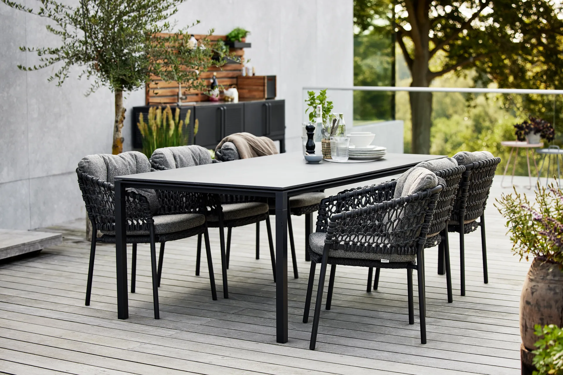 Cadeira de braços Ocean soft rope, Sand Cane-line