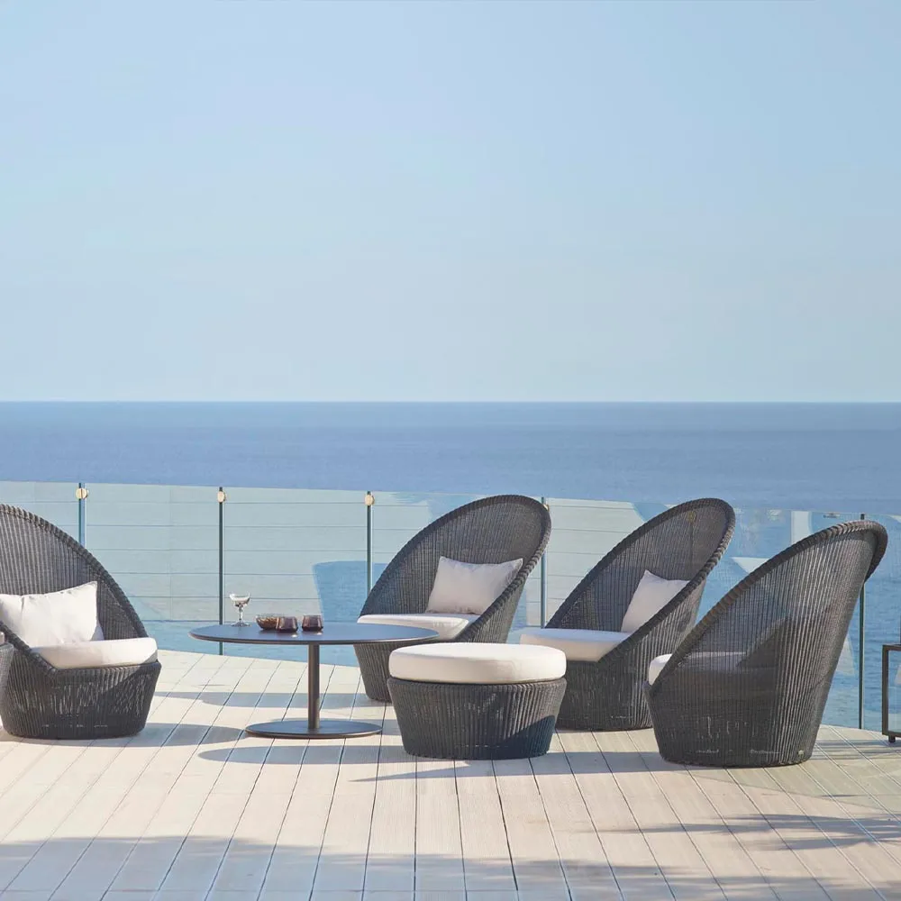 Cadeira de sol Kingston, White grey Cane-line