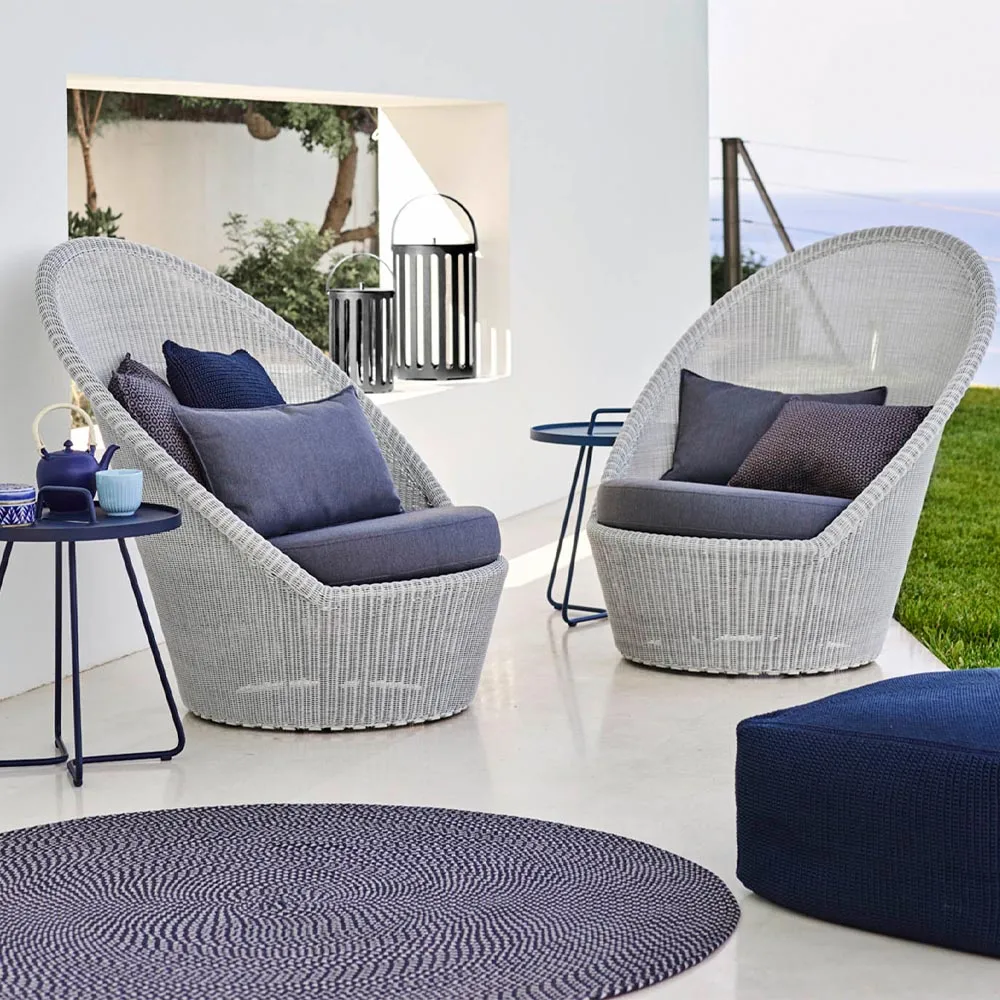 Cadeira de sol Kingston, White grey Cane-line