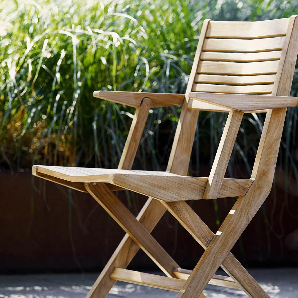 Cadeira dobrável Flip, Teca Cane-line