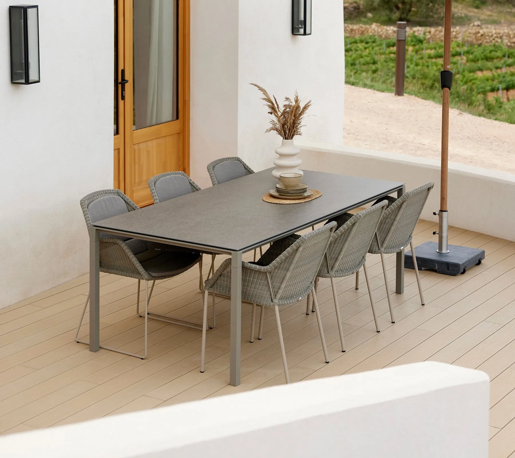 Cadeira empilhável Breeze Weave, Taupe Cane-line