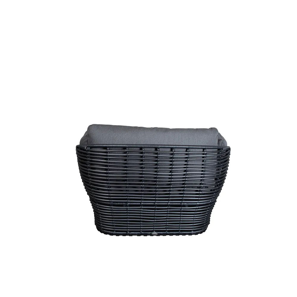 Cadeira lounge Basket, Graphite grey, incl. almofadas cinzas Cane-line