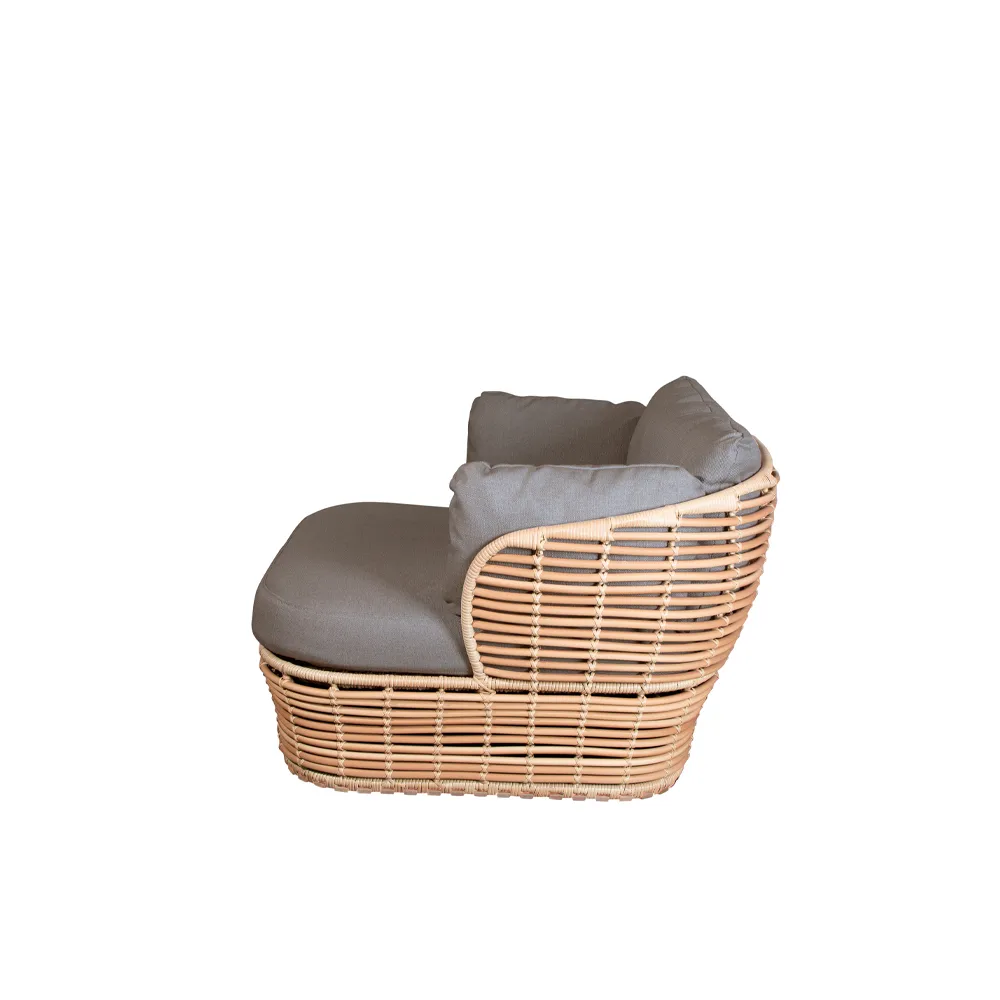 Cadeira lounge Basket, Natural, incl. almofadas taupe Cane-line