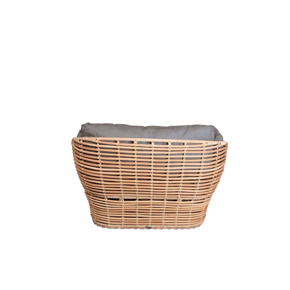 Cadeira lounge Basket, Natural, incl. almofadas taupe Cane-line