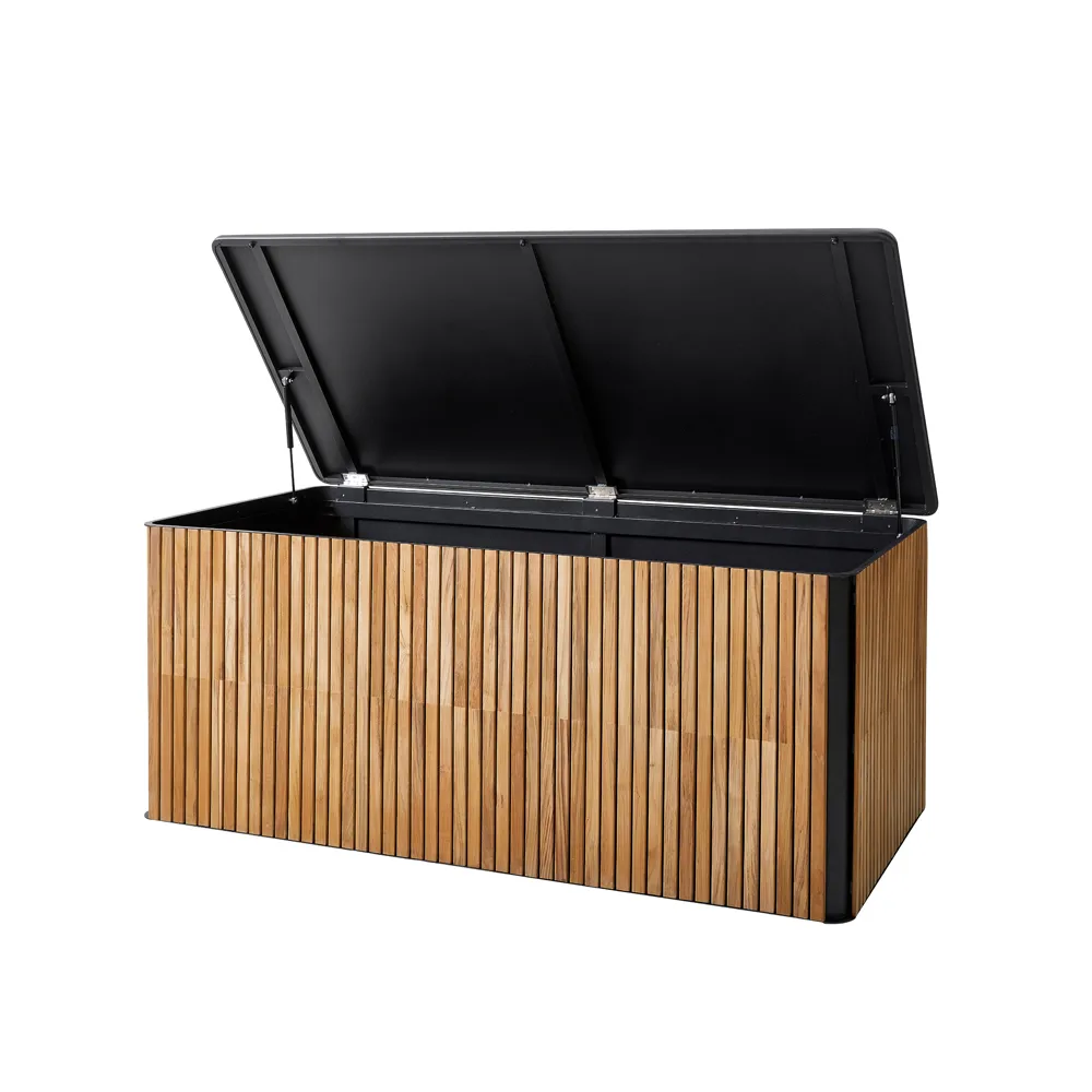 Caixa de armazenamento Combine, Teca, Lava grey, grande Cane-line