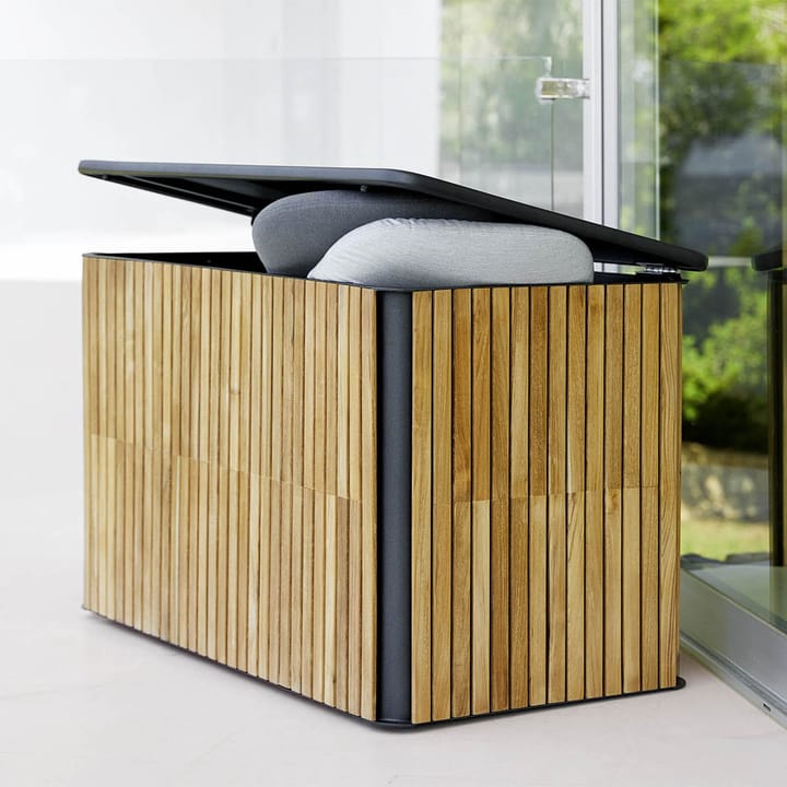 Caixa de armazenamento Combine, Teca, Lava grey, grande Cane-line