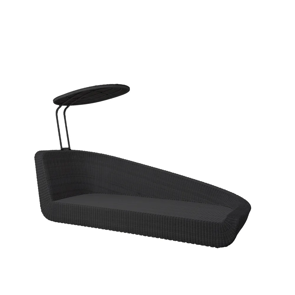 Divã Savannah, Black, esquerda Cane-line